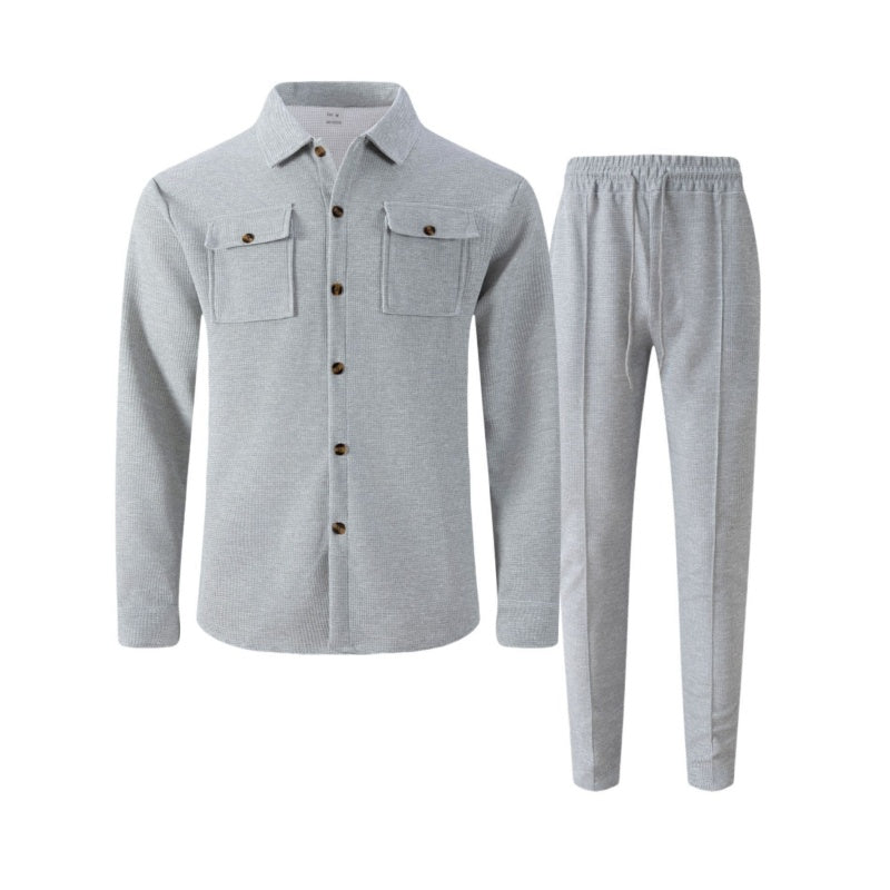 Ensemble homme surchemise et pantalon en maille gaufrée – Baptiste - vue 7