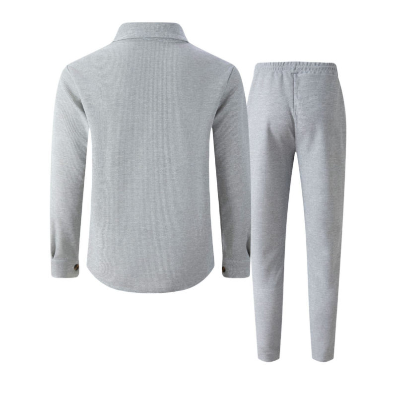 Ensemble homme surchemise et pantalon en maille gaufrée – Baptiste - vue 8