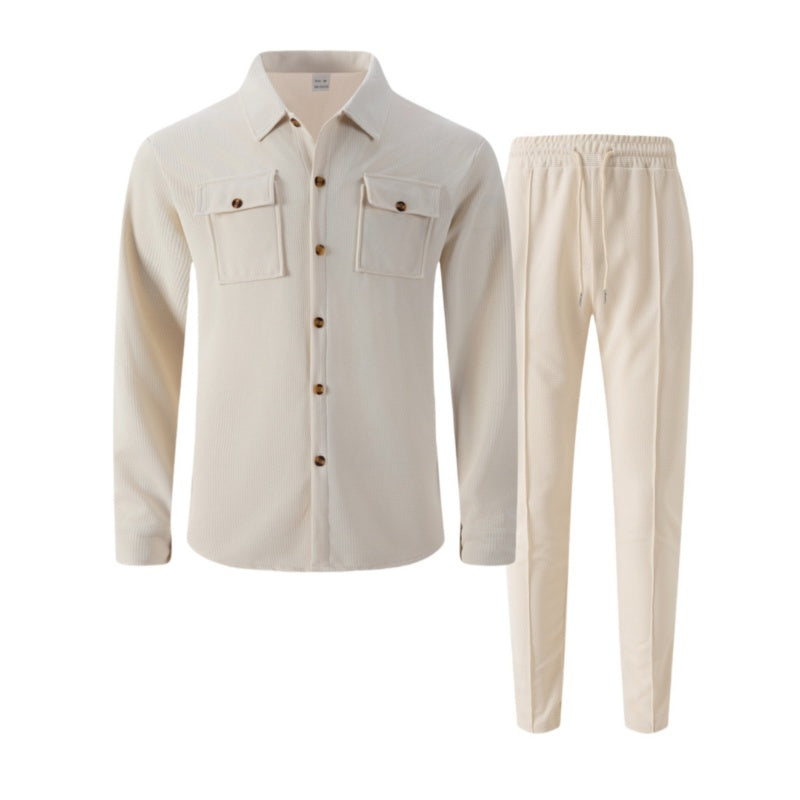 Ensemble homme surchemise et pantalon en maille gaufrée – Baptiste - vue 9