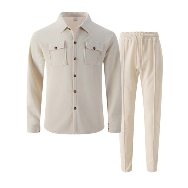 Ensemble homme surchemise et pantalon en maille gaufrée – Baptiste - vue 9