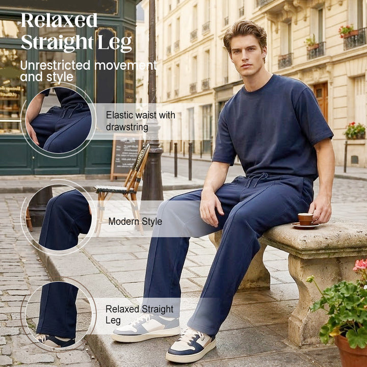 Pantalon droit homme en maille douce à taille élastique – Arthur - vue 2