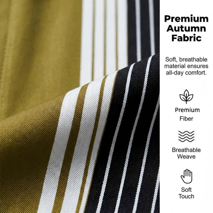 Ensemble homme chemise col mao à rayures et pantalon assorti – Lucas - vue 5