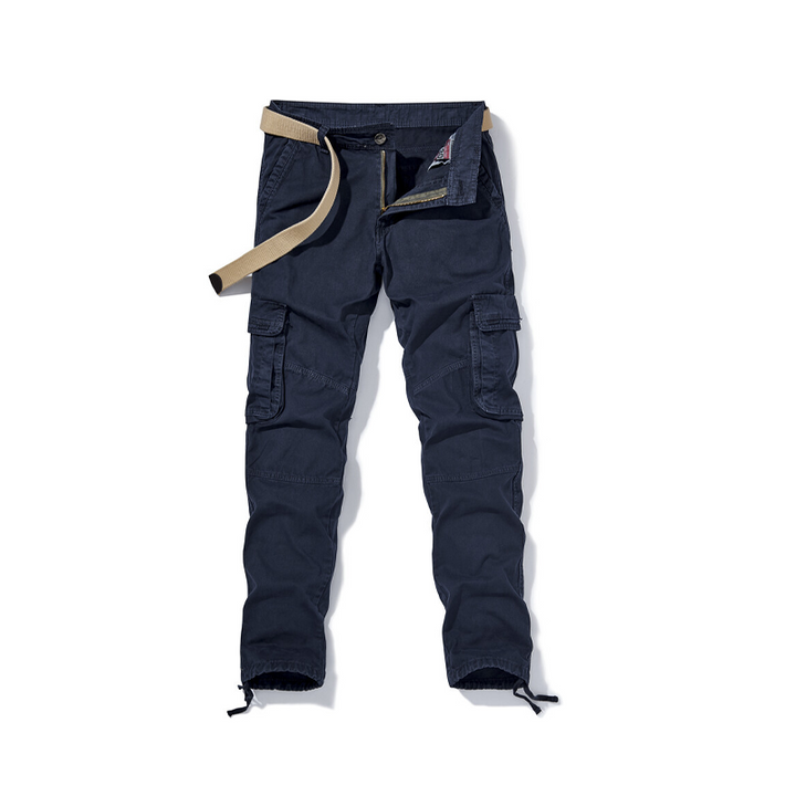 Pantalon cargo homme multi-poches en coton robuste – Nathan - Bleu marine