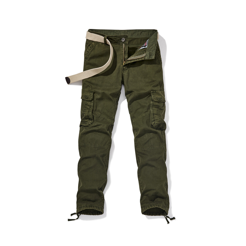 Pantalon cargo homme multi-poches en coton robuste – Nathan - Vert