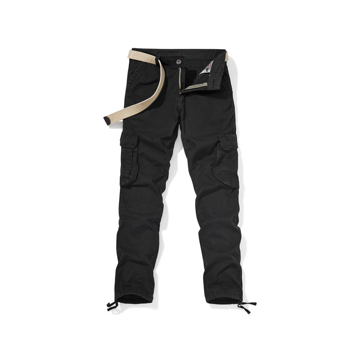 Pantalon cargo homme multi-poches en coton robuste – Nathan - Noir