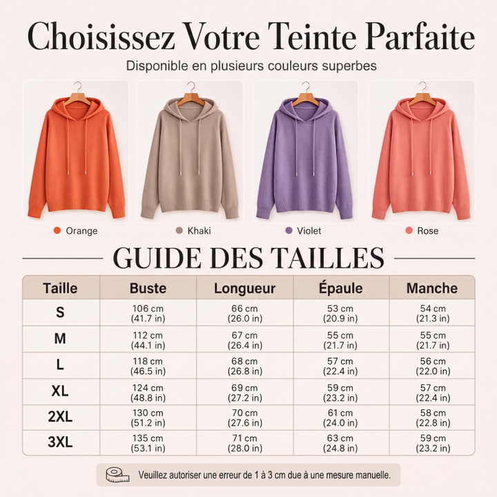 Pull à capuche femme en maille douce coupe oversize – Jeanne - vue 3