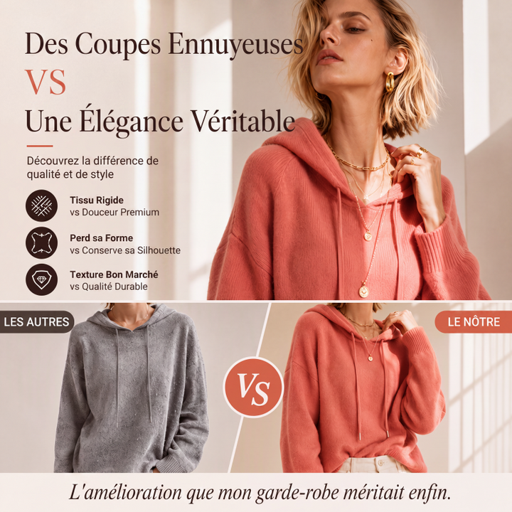 Pull à capuche femme en maille douce coupe oversize – Jeanne - vue 4