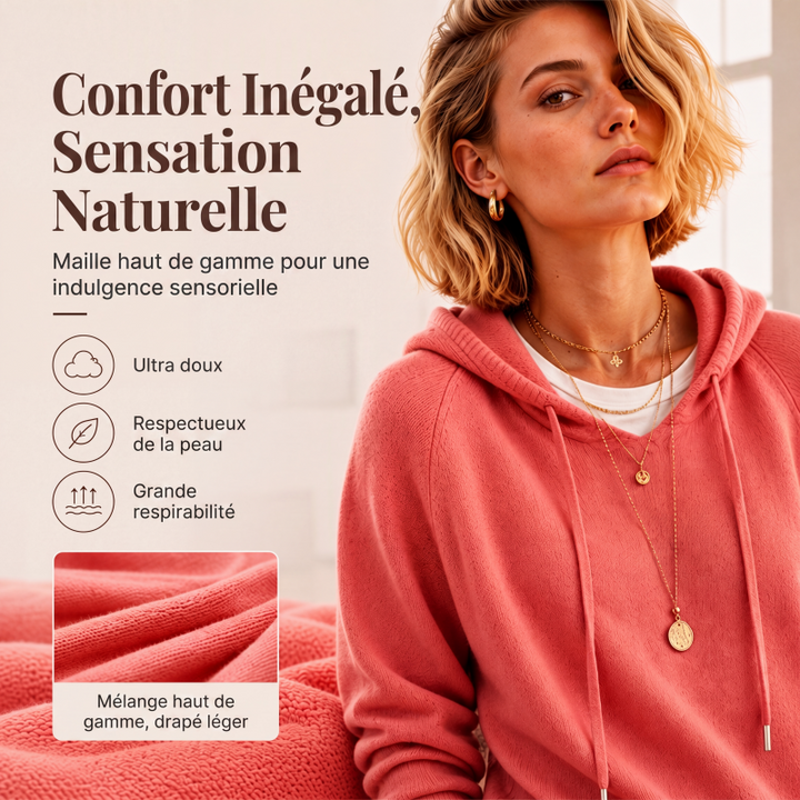 Pull à capuche femme en maille douce coupe oversize – Jeanne - vue 5