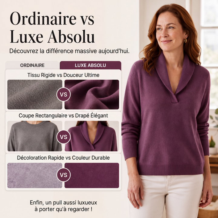 Pull femme en maille côtelée à col châle croisé – Héloïse - vue 4