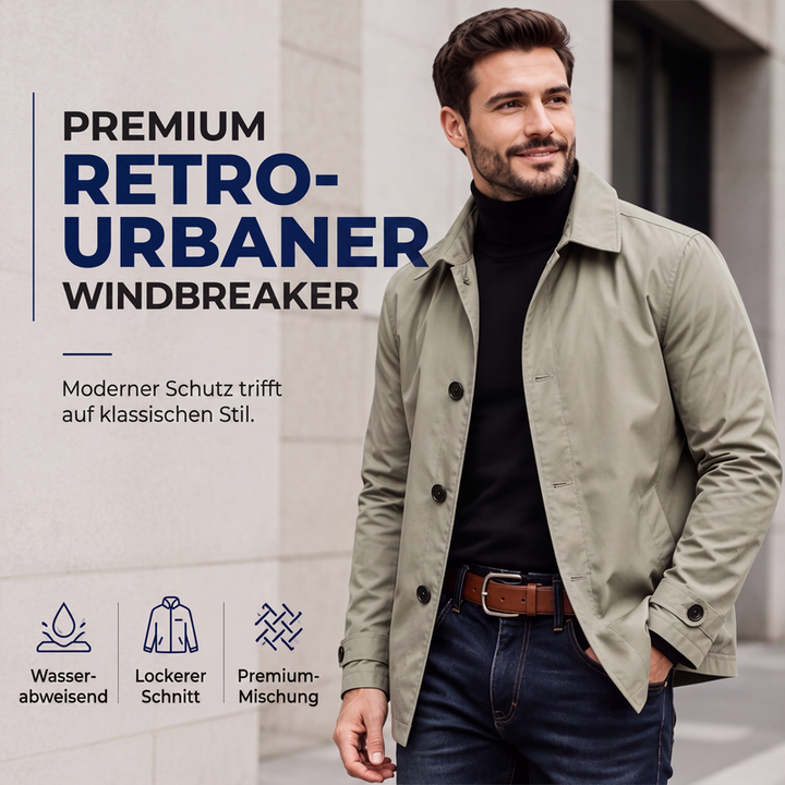 Veste longue homme coupe-vent à col chemise et boutonnage simple – Clément - vue 1