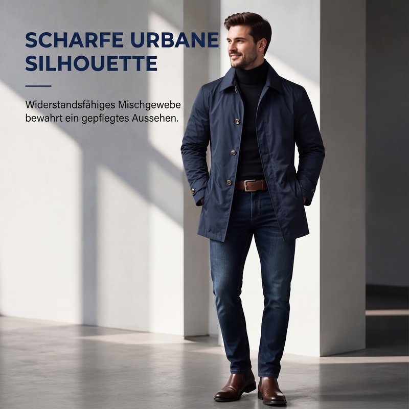 Veste longue homme coupe-vent à col chemise et boutonnage simple – Clément - vue 5