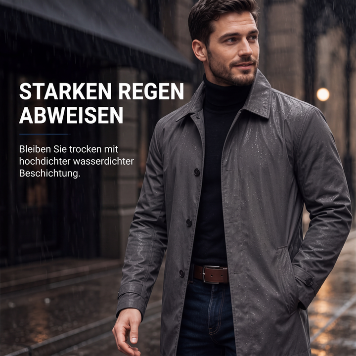 Veste longue homme coupe-vent à col chemise et boutonnage simple – Clément - vue 7