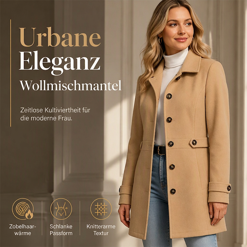 Manteau femme cintré à col revers et boutonnage simple – Charlotte - vue 1