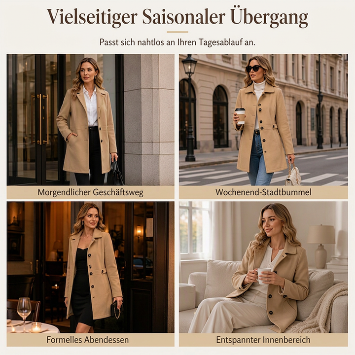 Manteau femme cintré à col revers et boutonnage simple – Charlotte - vue 7