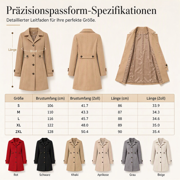 Manteau femme cintré à col revers et boutonnage simple – Charlotte - vue 4