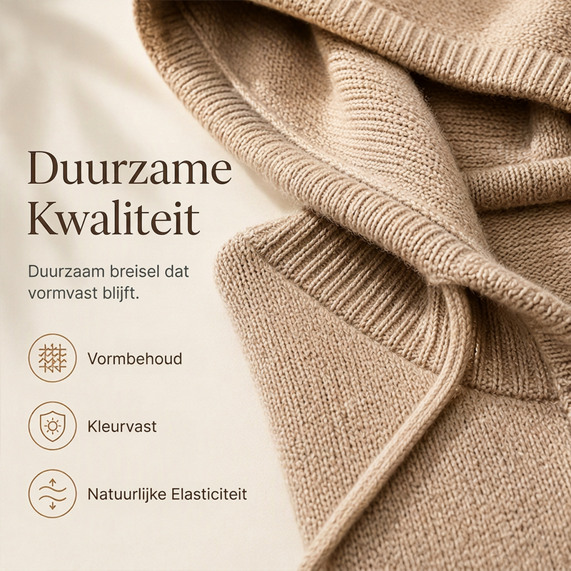 Pull à capuche femme en maille ample effet vintage – Louise - vue 6