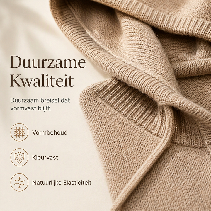 Pull à capuche femme en maille ample effet vintage – Louise - vue 6