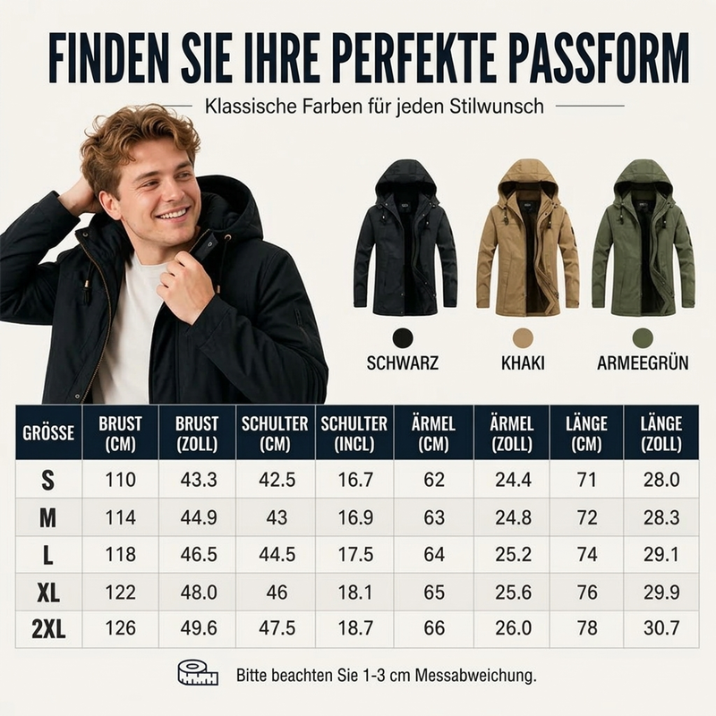 Parka homme à capuche doublée peluche avec poches utilitaires – Bastien - vue 6