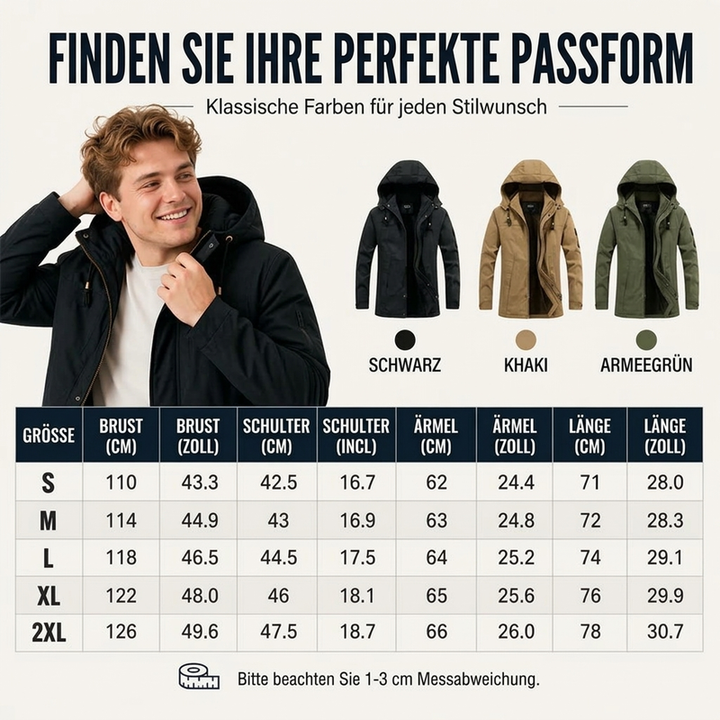 Parka homme à capuche doublée peluche avec poches utilitaires – Bastien - vue 6