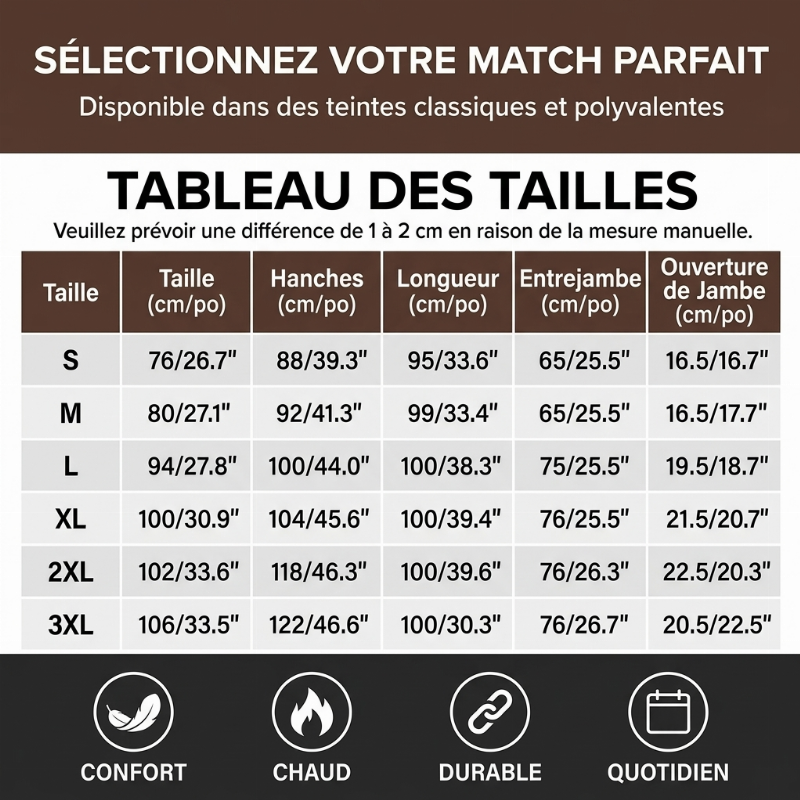 Pantalon de jogging homme d'hiver en maille douce à poches zippées – Valentin - vue 3