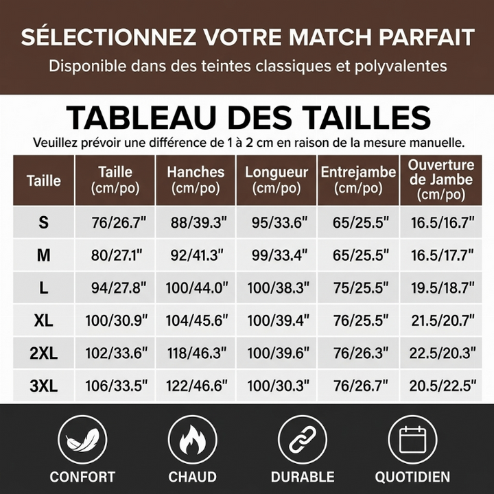Pantalon de jogging homme d'hiver en maille douce à poches zippées – Valentin - vue 3