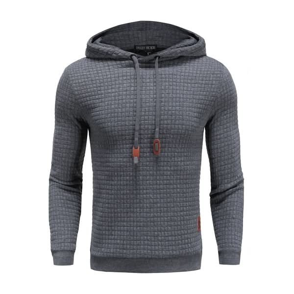 Sweat à capuche homme en maille gaufrée à passe-pouce coupe slim – Sport – Gris foncé