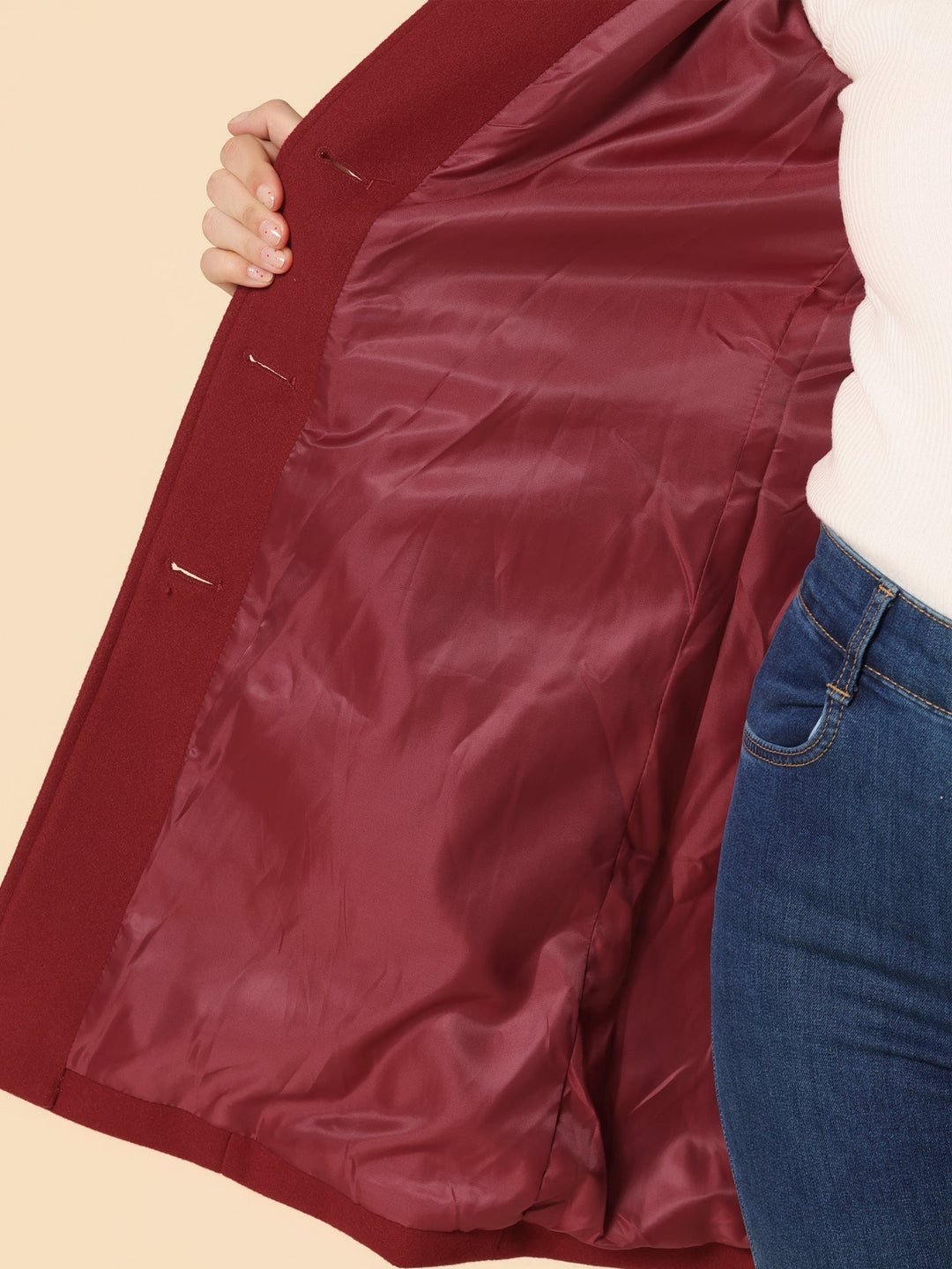 Manteau d'hiver femme à simple boutonnage et col classique – Élise - vue 8