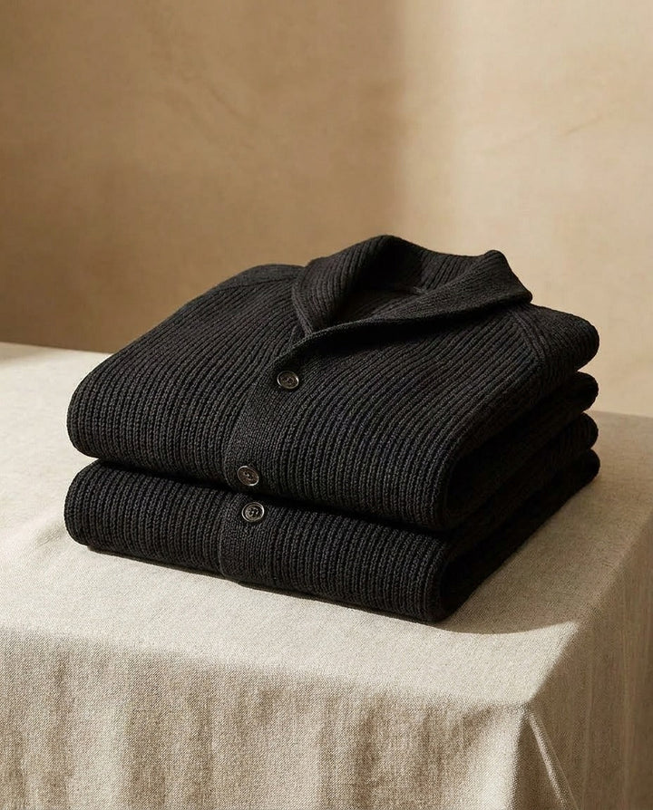 Cardigan homme en grosse maille à col châle et poches plaquées – Louis - vue 6
