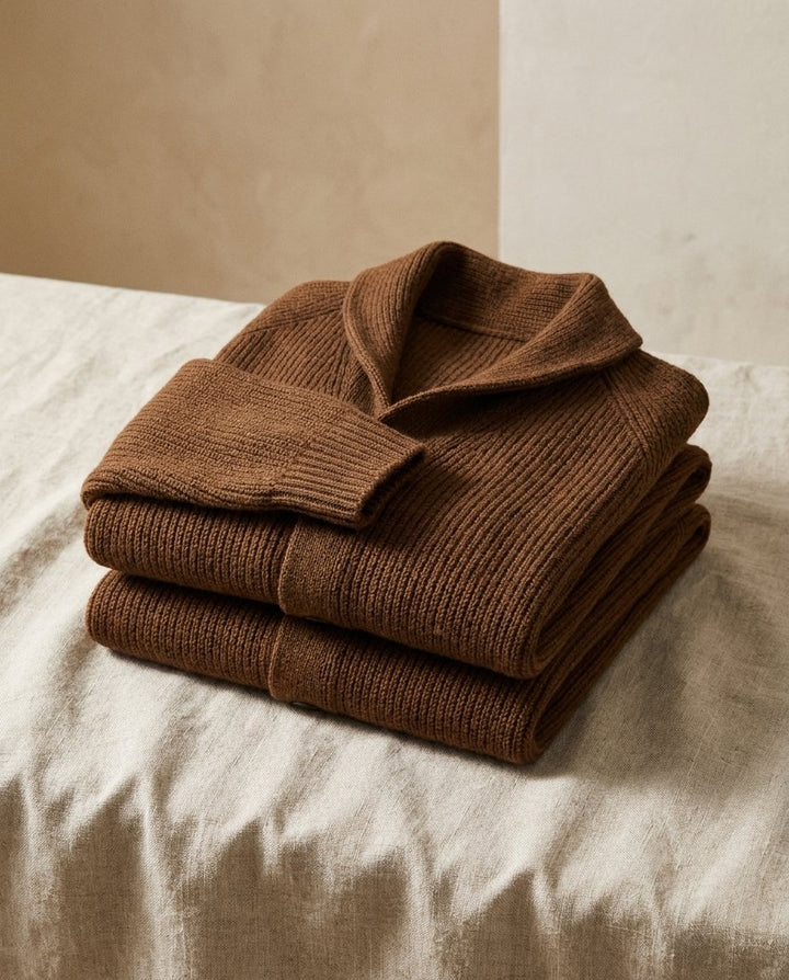 Cardigan homme en grosse maille à col châle et poches plaquées – Louis - vue 4