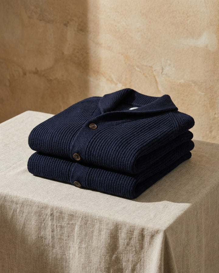 Cardigan homme en grosse maille à col châle et poches plaquées – Louis - vue 8