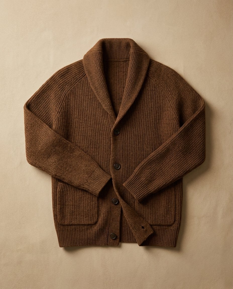 Cardigan homme en grosse maille à col châle et poches plaquées – Louis - vue 2