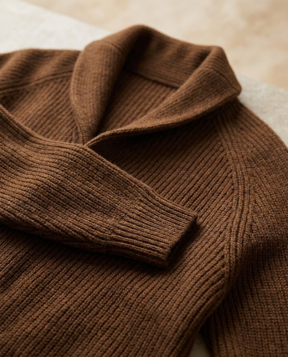 Cardigan homme en grosse maille à col châle et poches plaquées – Louis - vue 3