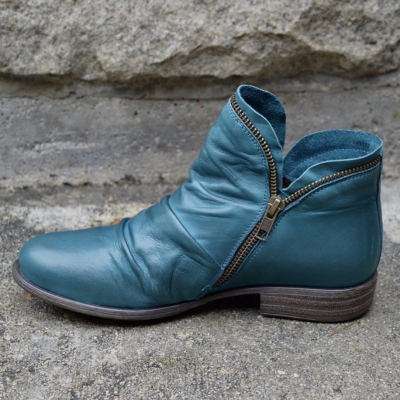 Bottines femme en cuir pour l'automne – Teresa – Bleu