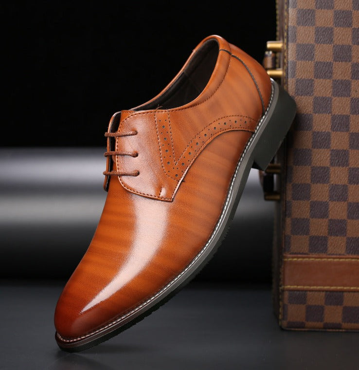 Chaussures de ville homme à lacets en cuir – Louis – Marron clair